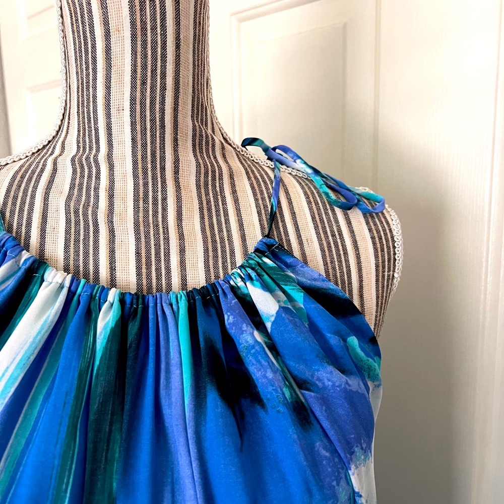 Bcbgmaxazria Blue Abstract Patterned Mini Dress W… - image 4